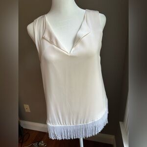 DREW Cream Sleeveless Top with Fringe